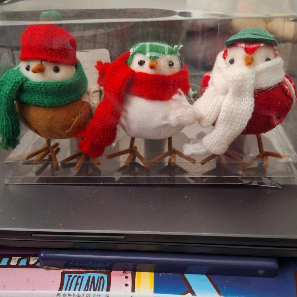 Three mini Chrismas Birds from Target